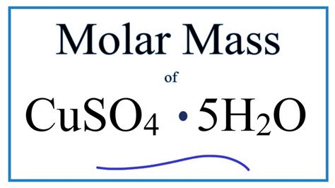 Explanation of how to find the molar mass of CuSO4 · 5H2O: Copper (II) sulfate pentahydrate.A few things to consider when finding the molar mass for CuSO4 · ...